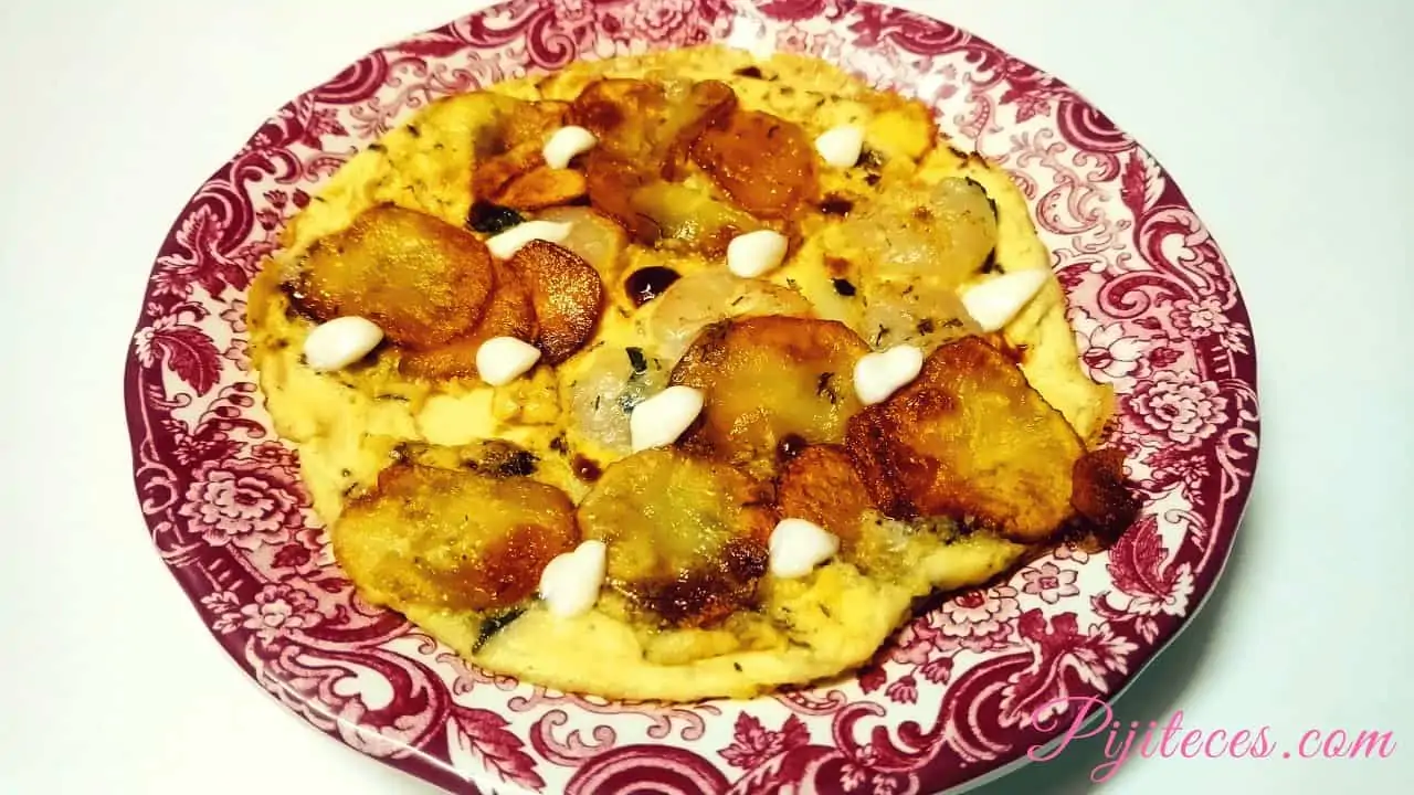 Tortilla de patatas y gambas