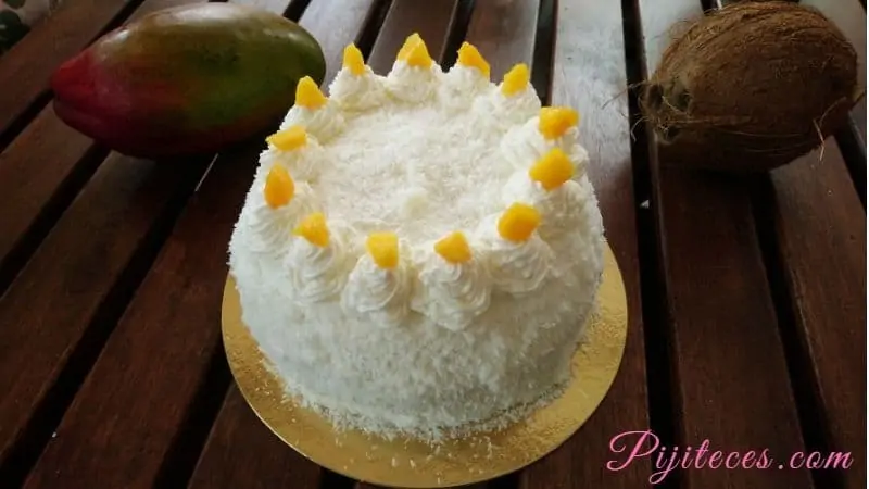 Tarta de coconut y mango