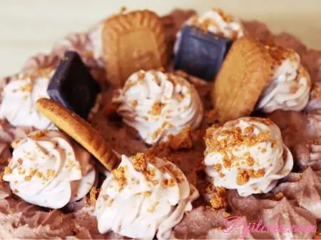 Tarta de galletas de Lotus y chocolate