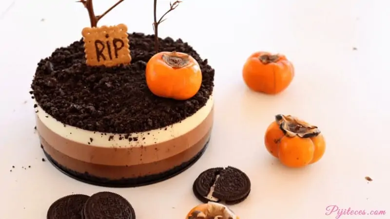 Tarta de 3 chocolates para Halloween
